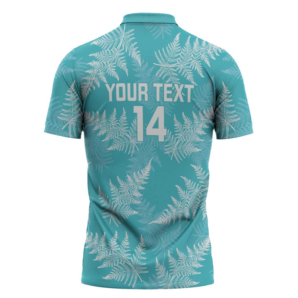 New Zealand Silver Fern Rugby Custom Zipper Polo Shirt Go Aotearoa Champions Turquoise Version - Aussie Hoodie