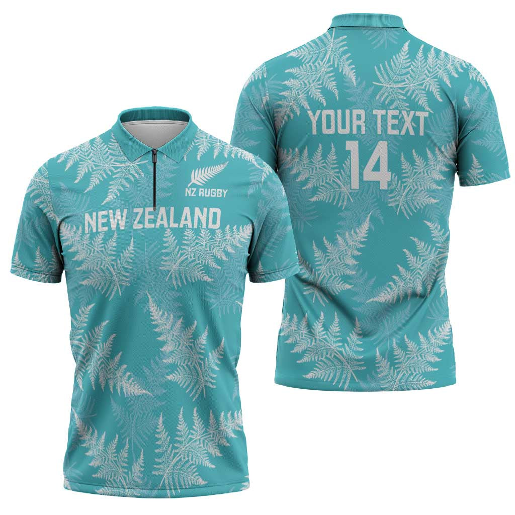 New Zealand Silver Fern Rugby Custom Zipper Polo Shirt Go Aotearoa Champions Turquoise Version - Aussie Hoodie