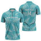 New Zealand Silver Fern Rugby Custom Zipper Polo Shirt Go Aotearoa Champions Turquoise Version - Aussie Hoodie