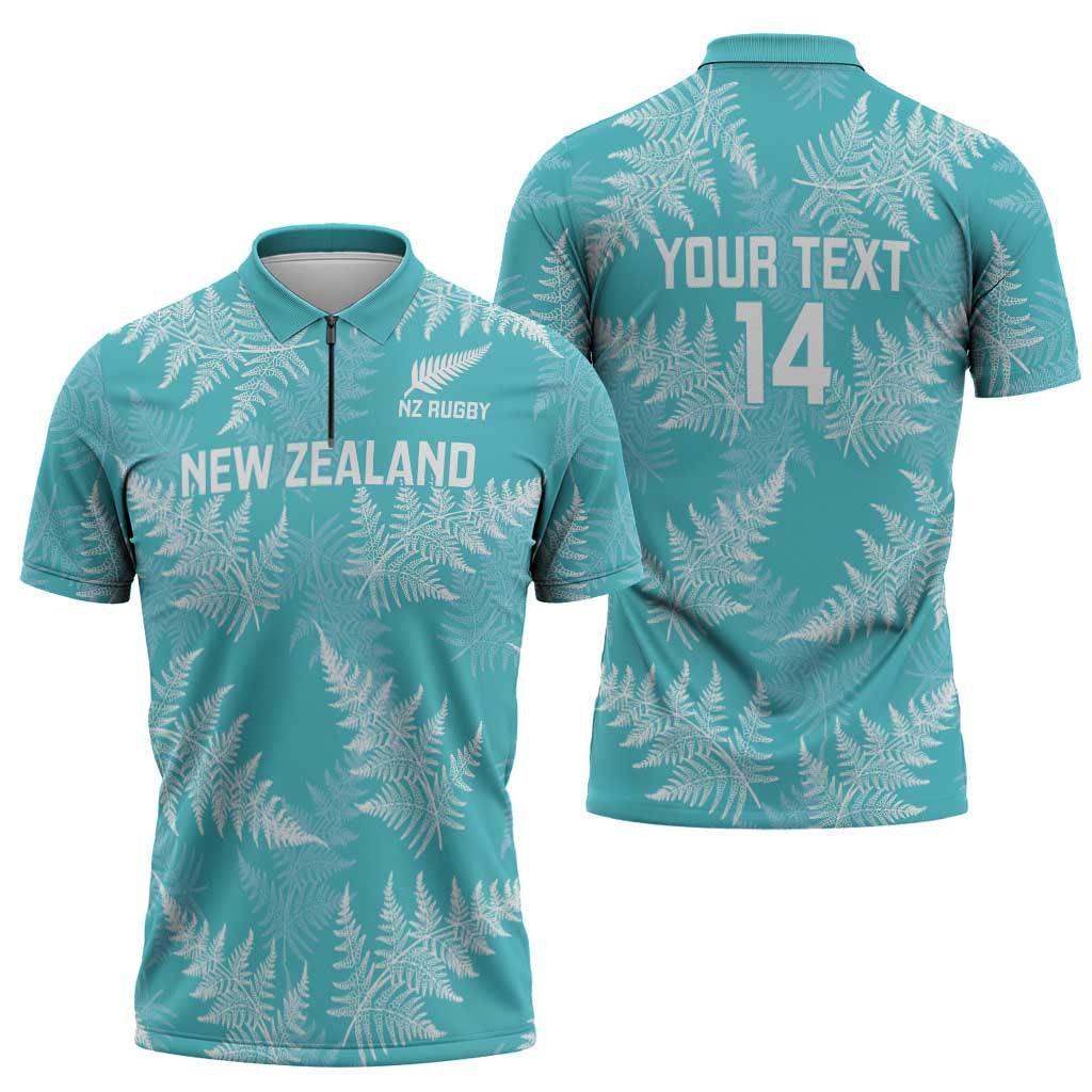 New Zealand Silver Fern Rugby Custom Zipper Polo Shirt Go Aotearoa Champions Turquoise Version - Aussie Hoodie