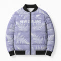 New Zealand Silver Fern Rugby Custom Bomber Puffer Jacket Go Aotearoa Champions Purple Version - Aussie Hoodie
