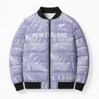 New Zealand Silver Fern Rugby Custom Bomber Puffer Jacket Go Aotearoa Champions Purple Version - Aussie Hoodie