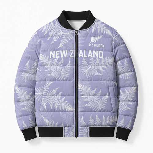 New Zealand Silver Fern Rugby Custom Bomber Puffer Jacket Go Aotearoa Champions Purple Version - Aussie Hoodie