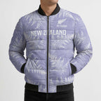 New Zealand Silver Fern Rugby Custom Bomber Puffer Jacket Go Aotearoa Champions Purple Version - Aussie Hoodie