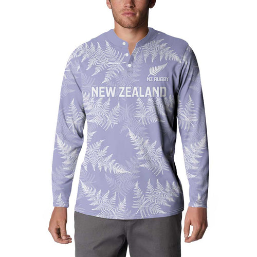 New Zealand Silver Fern Rugby Custom Button Sweatshirt Go Aotearoa Champions Purple Version - Aussie Hoodie