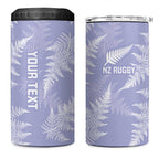 New Zealand Silver Fern Rugby Custom 4 in 1 Can Cooler Tumbler Go Aotearoa Champions Purple Version - Aussie Hoodie