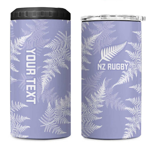 New Zealand Silver Fern Rugby Custom 4 in 1 Can Cooler Tumbler Go Aotearoa Champions Purple Version - Aussie Hoodie