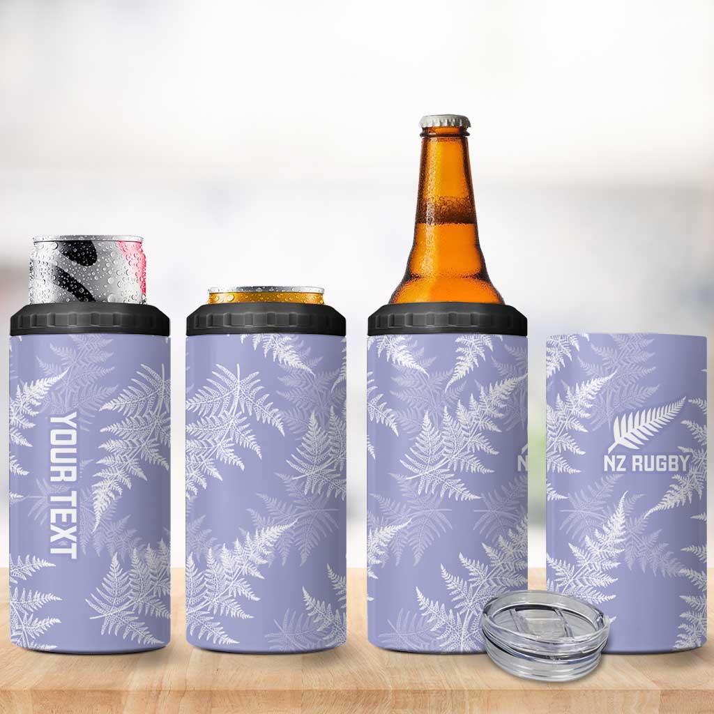 New Zealand Silver Fern Rugby Custom 4 in 1 Can Cooler Tumbler Go Aotearoa Champions Purple Version - Aussie Hoodie