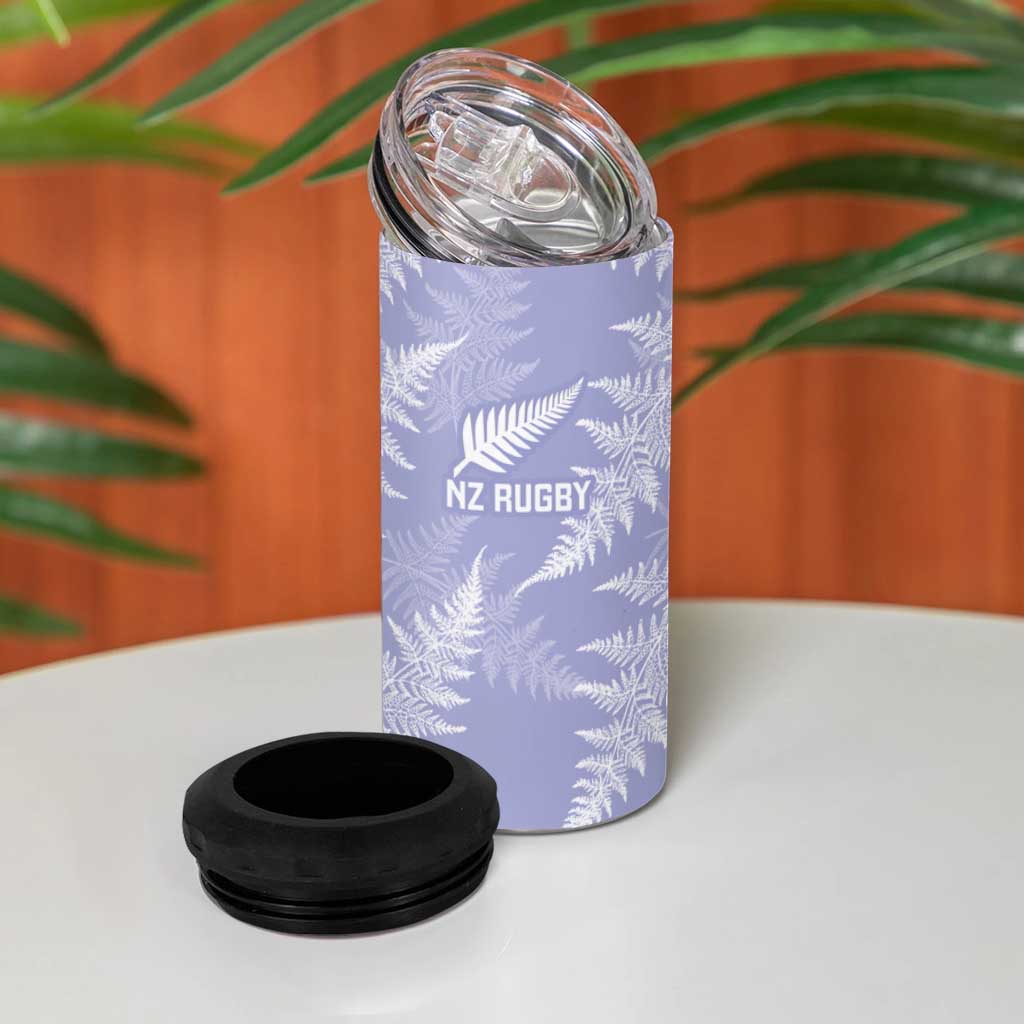 New Zealand Silver Fern Rugby Custom 4 in 1 Can Cooler Tumbler Go Aotearoa Champions Purple Version - Aussie Hoodie