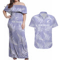 New Zealand Silver Fern Rugby Custom Couples Matching Off Shoulder Maxi Dress and Hawaiian Shirt Go Aotearoa Champions Purple Version - Aussie Hoodie