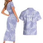 New Zealand Silver Fern Rugby Custom Couples Matching Short Sleeve Bodycon Dress and Hawaiian Shirt Go Aotearoa Champions Purple Version - Aussie Hoodie