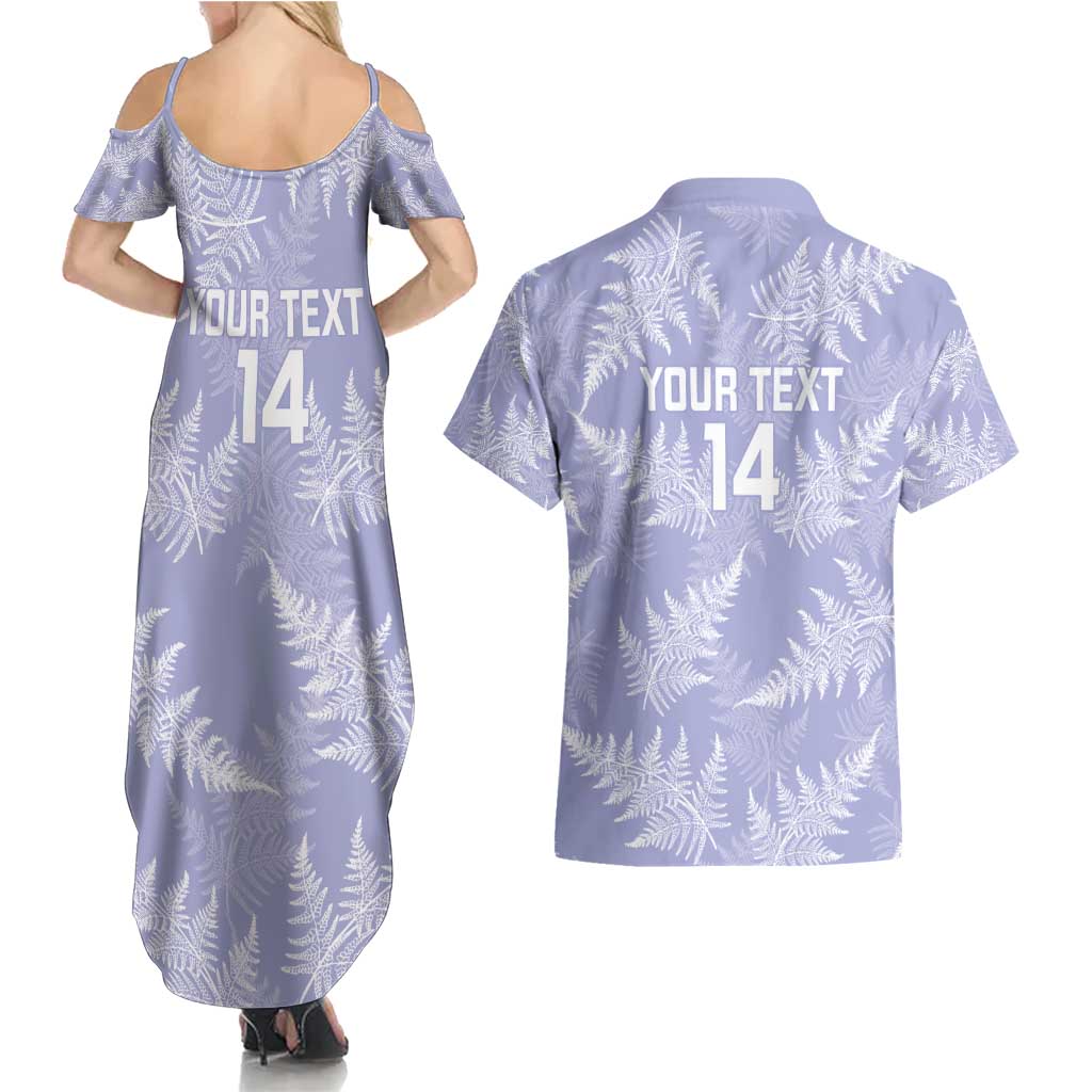 New Zealand Silver Fern Rugby Custom Couples Matching Summer Maxi Dress and Hawaiian Shirt Go Aotearoa Champions Purple Version - Aussie Hoodie