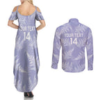 New Zealand Silver Fern Rugby Custom Couples Matching Summer Maxi Dress and Long Sleeve Button Shirt Go Aotearoa Champions Purple Version - Aussie Hoodie