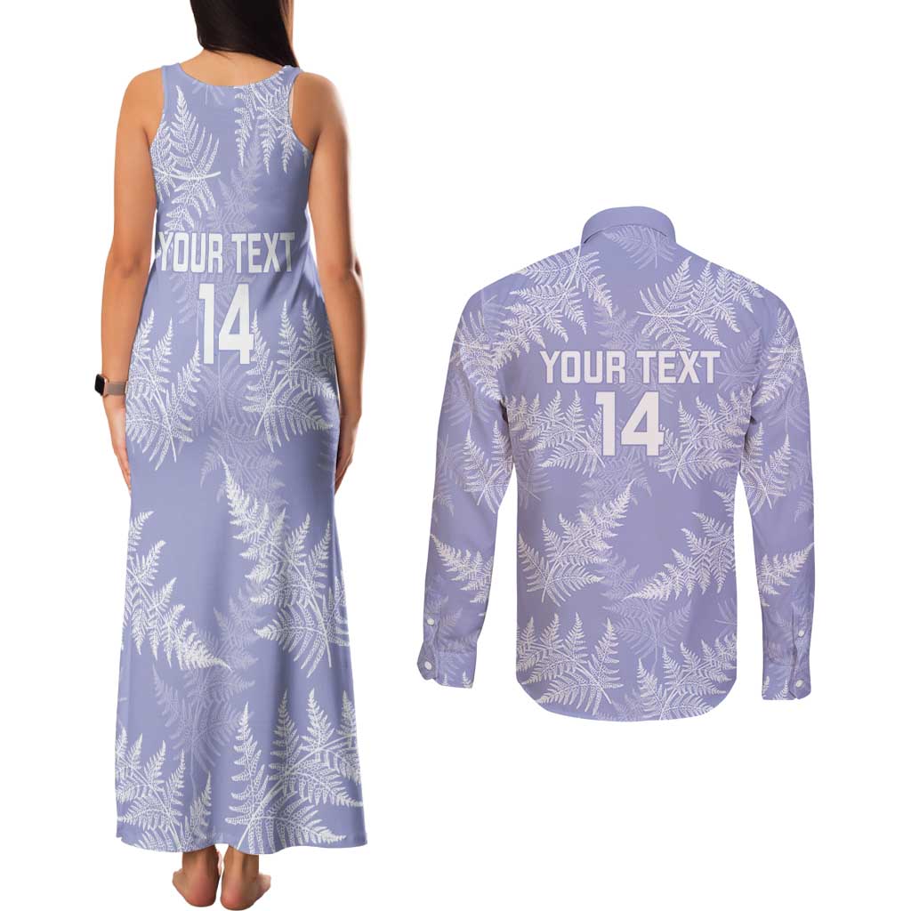 New Zealand Silver Fern Rugby Custom Couples Matching Tank Maxi Dress and Long Sleeve Button Shirt Go Aotearoa Champions Purple Version - Aussie Hoodie