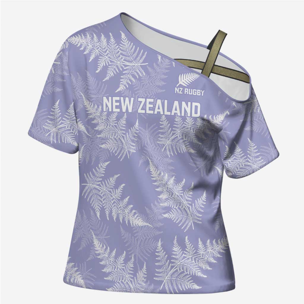 New Zealand Silver Fern Rugby Custom Cross Shoulder Shirt Go Aotearoa Champions Purple Version - Aussie Hoodie