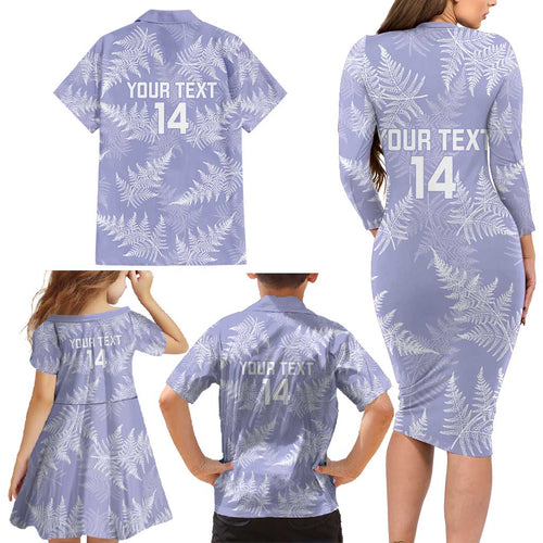 New Zealand Silver Fern Rugby Custom Family Matching Long Sleeve Bodycon Dress and Hawaiian Shirt Go Aotearoa Champions Purple Version - Aussie Hoodie