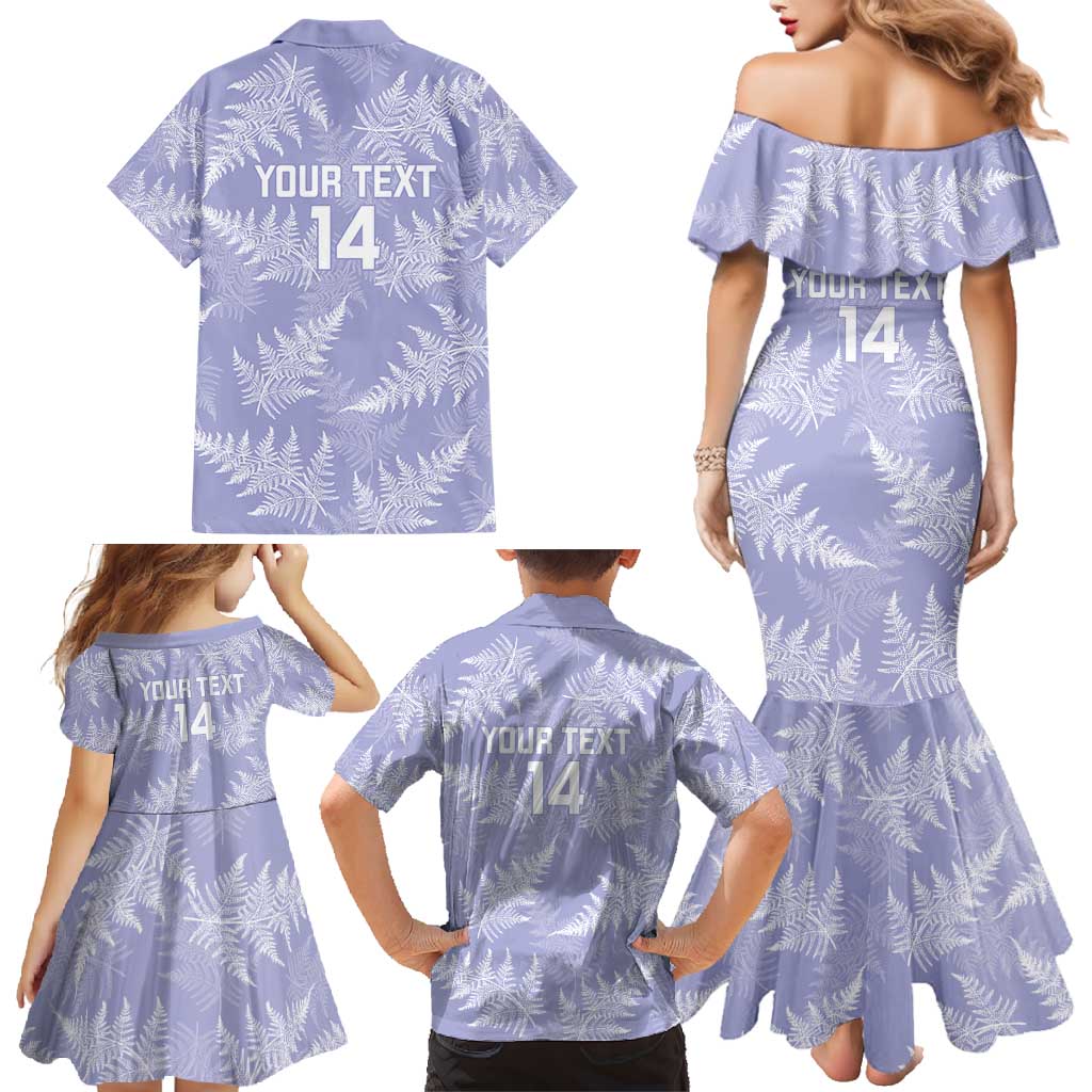 New Zealand Silver Fern Rugby Custom Family Matching Mermaid Dress and Hawaiian Shirt Go Aotearoa Champions Purple Version - Aussie Hoodie