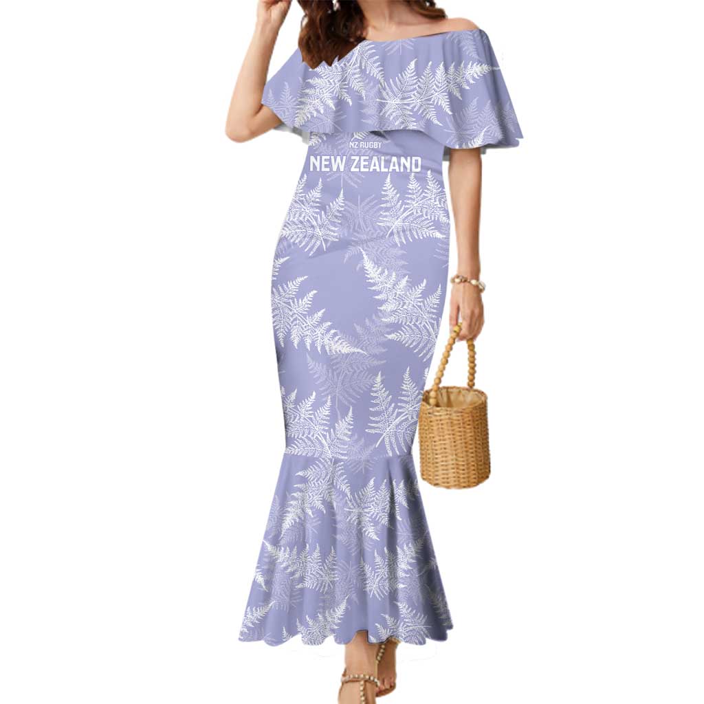 New Zealand Silver Fern Rugby Custom Family Matching Mermaid Dress and Hawaiian Shirt Go Aotearoa Champions Purple Version - Aussie Hoodie