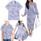 New Zealand Silver Fern Rugby Custom Family Matching Off The Shoulder Long Sleeve Dress and Hawaiian Shirt Go Aotearoa Champions Purple Version - Aussie Hoodie