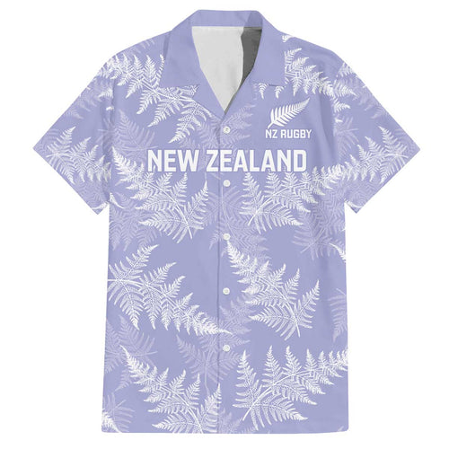 New Zealand Silver Fern Rugby Custom Family Matching Off The Shoulder Long Sleeve Dress and Hawaiian Shirt Go Aotearoa Champions Purple Version - Aussie Hoodie
