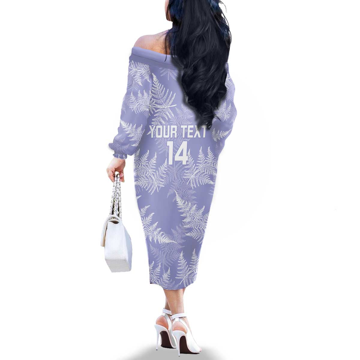 New Zealand Silver Fern Rugby Custom Family Matching Off The Shoulder Long Sleeve Dress and Hawaiian Shirt Go Aotearoa Champions Purple Version - Aussie Hoodie