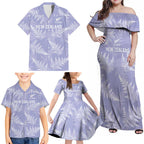 New Zealand Silver Fern Rugby Custom Family Matching Off Shoulder Maxi Dress and Hawaiian Shirt Go Aotearoa Champions Purple Version - Aussie Hoodie