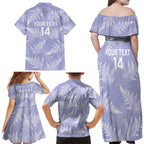 New Zealand Silver Fern Rugby Custom Family Matching Off Shoulder Maxi Dress and Hawaiian Shirt Go Aotearoa Champions Purple Version - Aussie Hoodie