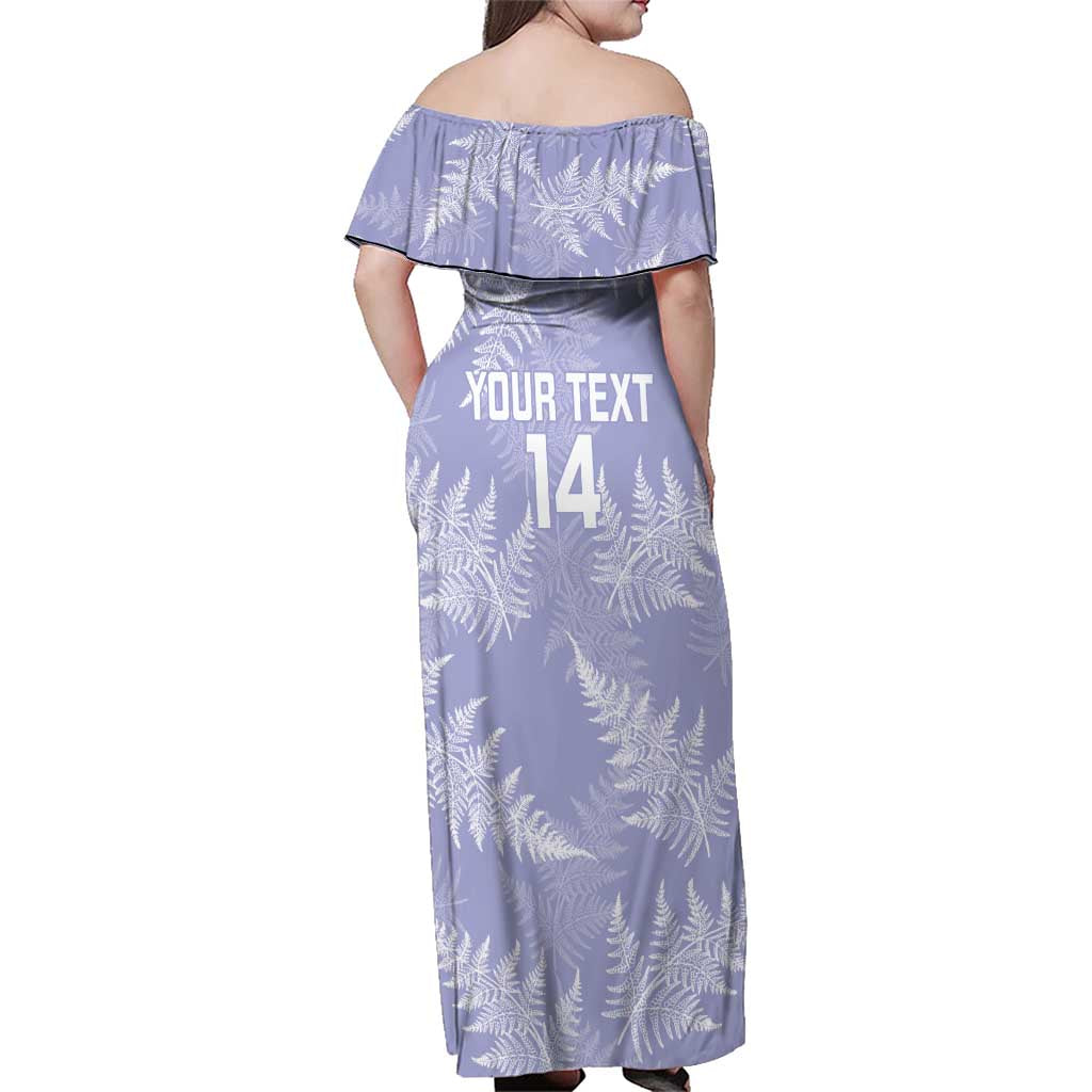 New Zealand Silver Fern Rugby Custom Family Matching Off Shoulder Maxi Dress and Hawaiian Shirt Go Aotearoa Champions Purple Version - Aussie Hoodie