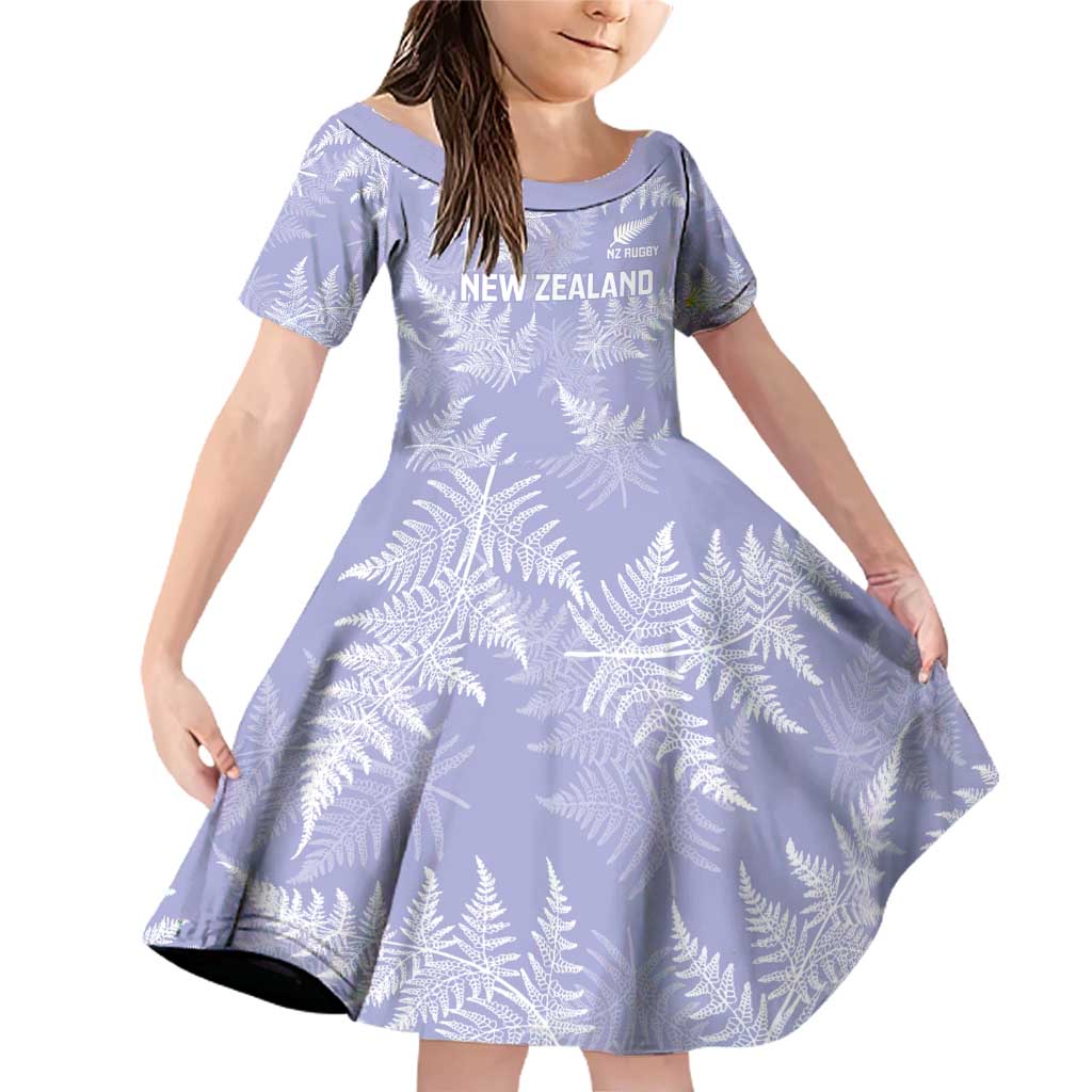 New Zealand Silver Fern Rugby Custom Family Matching Off Shoulder Short Dress and Hawaiian Shirt Go Aotearoa Champions Purple Version - Aussie Hoodie