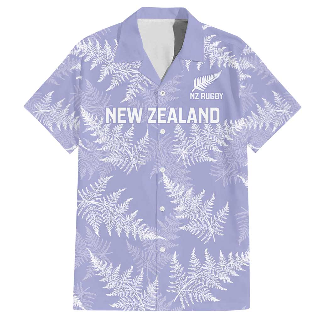 New Zealand Silver Fern Rugby Custom Family Matching Off Shoulder Short Dress and Hawaiian Shirt Go Aotearoa Champions Purple Version - Aussie Hoodie