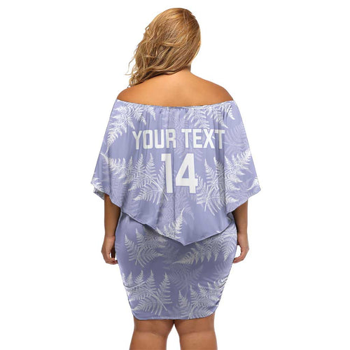 New Zealand Silver Fern Rugby Custom Family Matching Off Shoulder Short Dress and Hawaiian Shirt Go Aotearoa Champions Purple Version - Aussie Hoodie