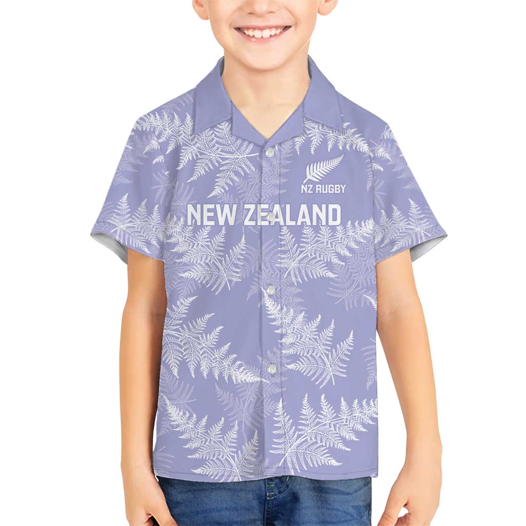 New Zealand Silver Fern Rugby Custom Family Matching Off Shoulder Short Dress and Hawaiian Shirt Go Aotearoa Champions Purple Version - Aussie Hoodie