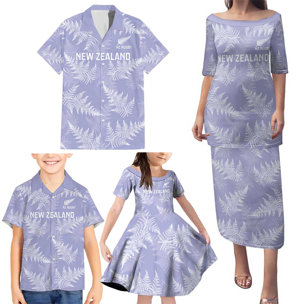 New Zealand Silver Fern Rugby Custom Family Matching Puletasi and Hawaiian Shirt Go Aotearoa Champions Purple Version - Aussie Hoodie