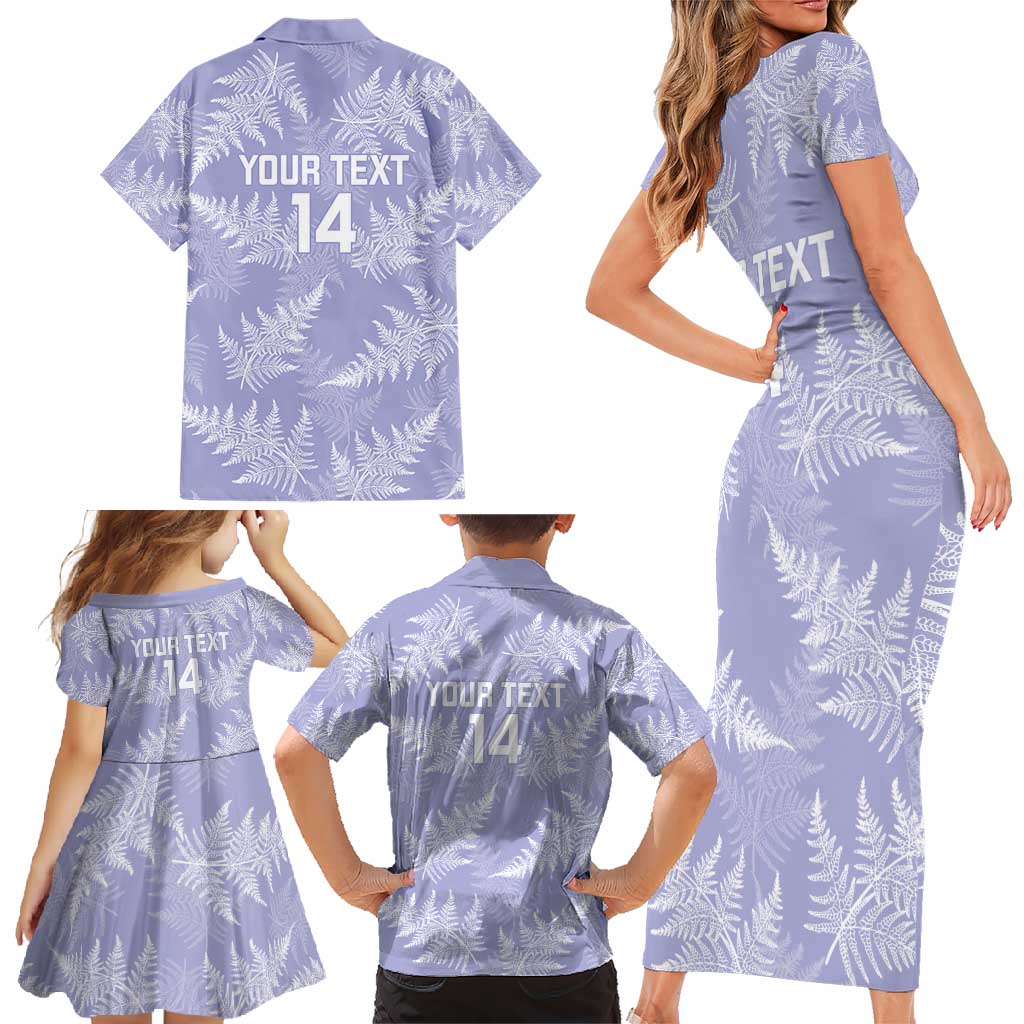 New Zealand Silver Fern Rugby Custom Family Matching Short Sleeve Bodycon Dress and Hawaiian Shirt Go Aotearoa Champions Purple Version - Aussie Hoodie