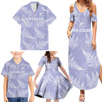 New Zealand Silver Fern Rugby Custom Family Matching Summer Maxi Dress and Hawaiian Shirt Go Aotearoa Champions Purple Version - Aussie Hoodie