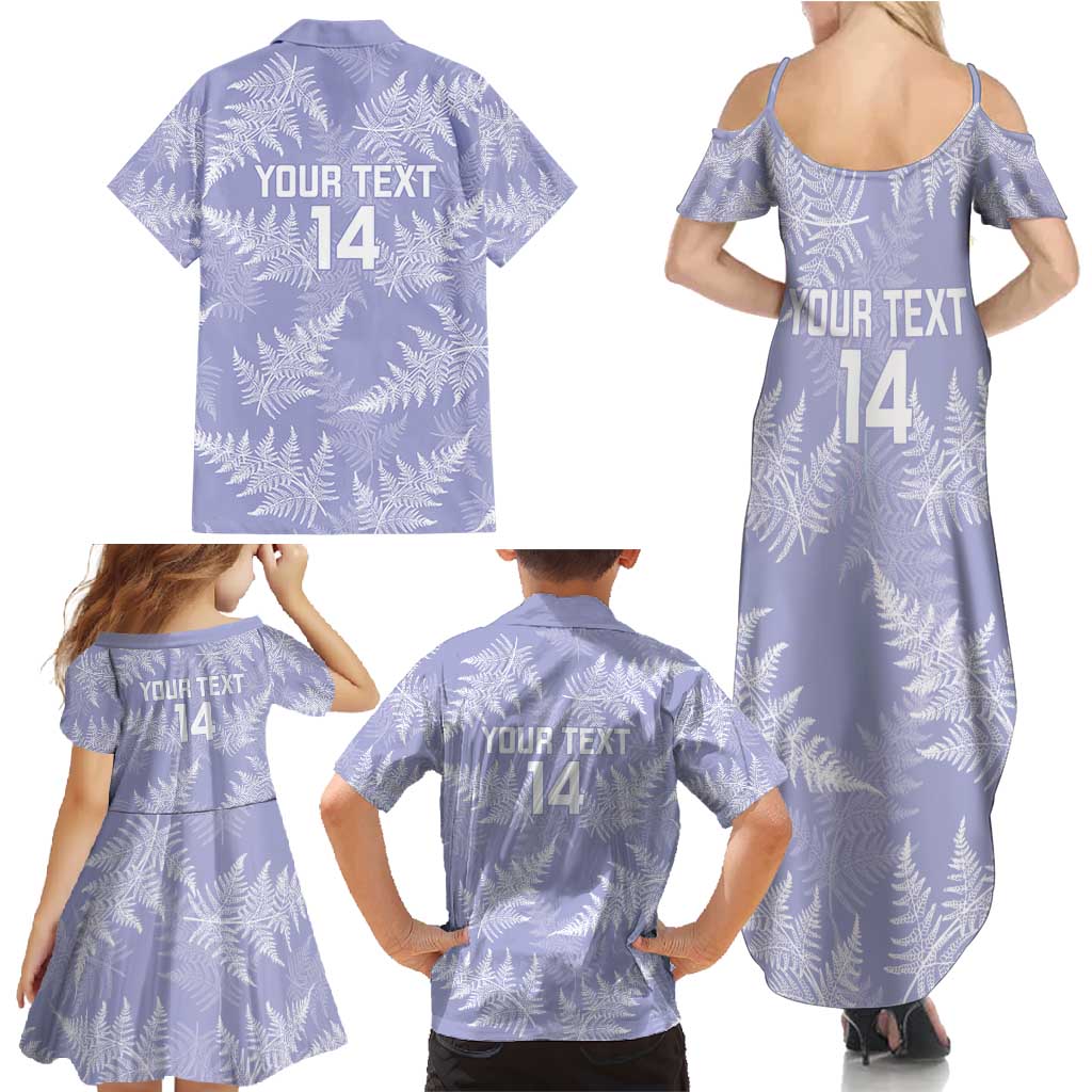 New Zealand Silver Fern Rugby Custom Family Matching Summer Maxi Dress and Hawaiian Shirt Go Aotearoa Champions Purple Version - Aussie Hoodie