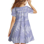 New Zealand Silver Fern Rugby Custom Kid Short Sleeve Dress Go Aotearoa Champions Purple Version - Aussie Hoodie