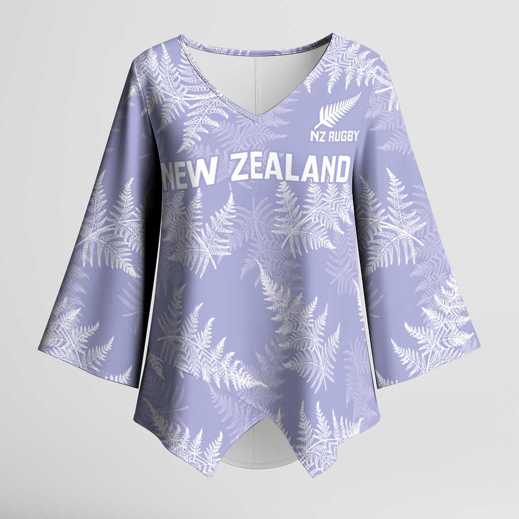 New Zealand Silver Fern Rugby Custom Kimono Sleeve Blouse Go Aotearoa Champions Purple Version - Aussie Hoodie
