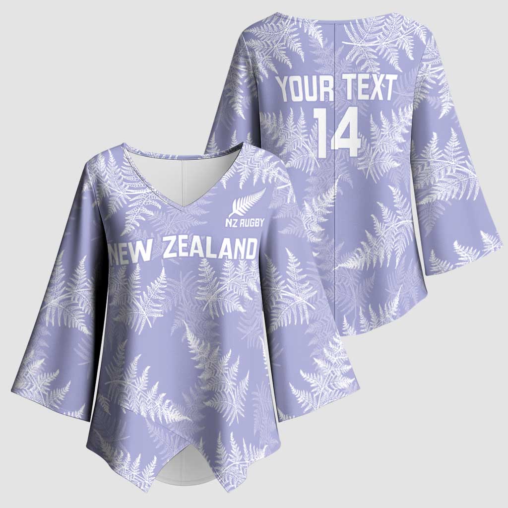 New Zealand Silver Fern Rugby Custom Kimono Sleeve Blouse Go Aotearoa Champions Purple Version - Aussie Hoodie