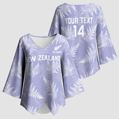 New Zealand Silver Fern Rugby Custom Kimono Sleeve Blouse Go Aotearoa Champions Purple Version - Aussie Hoodie