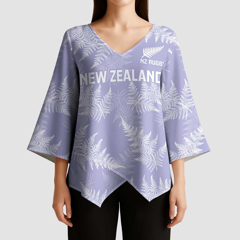 New Zealand Silver Fern Rugby Custom Kimono Sleeve Blouse Go Aotearoa Champions Purple Version - Aussie Hoodie