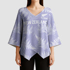 New Zealand Silver Fern Rugby Custom Kimono Sleeve Blouse Go Aotearoa Champions Purple Version - Aussie Hoodie