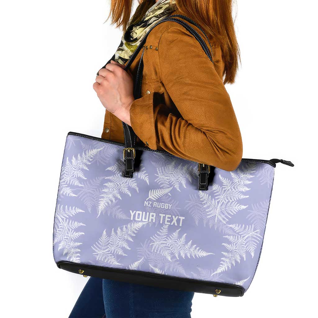 New Zealand Silver Fern Rugby Custom Leather Tote Bag Go Aotearoa Champions Purple Version - Aussie Hoodie