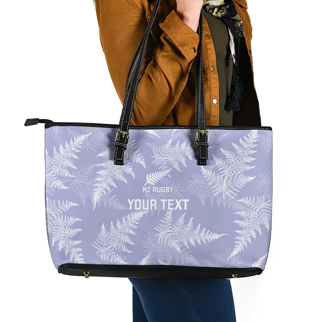 New Zealand Silver Fern Rugby Custom Leather Tote Bag Go Aotearoa Champions Purple Version - Aussie Hoodie