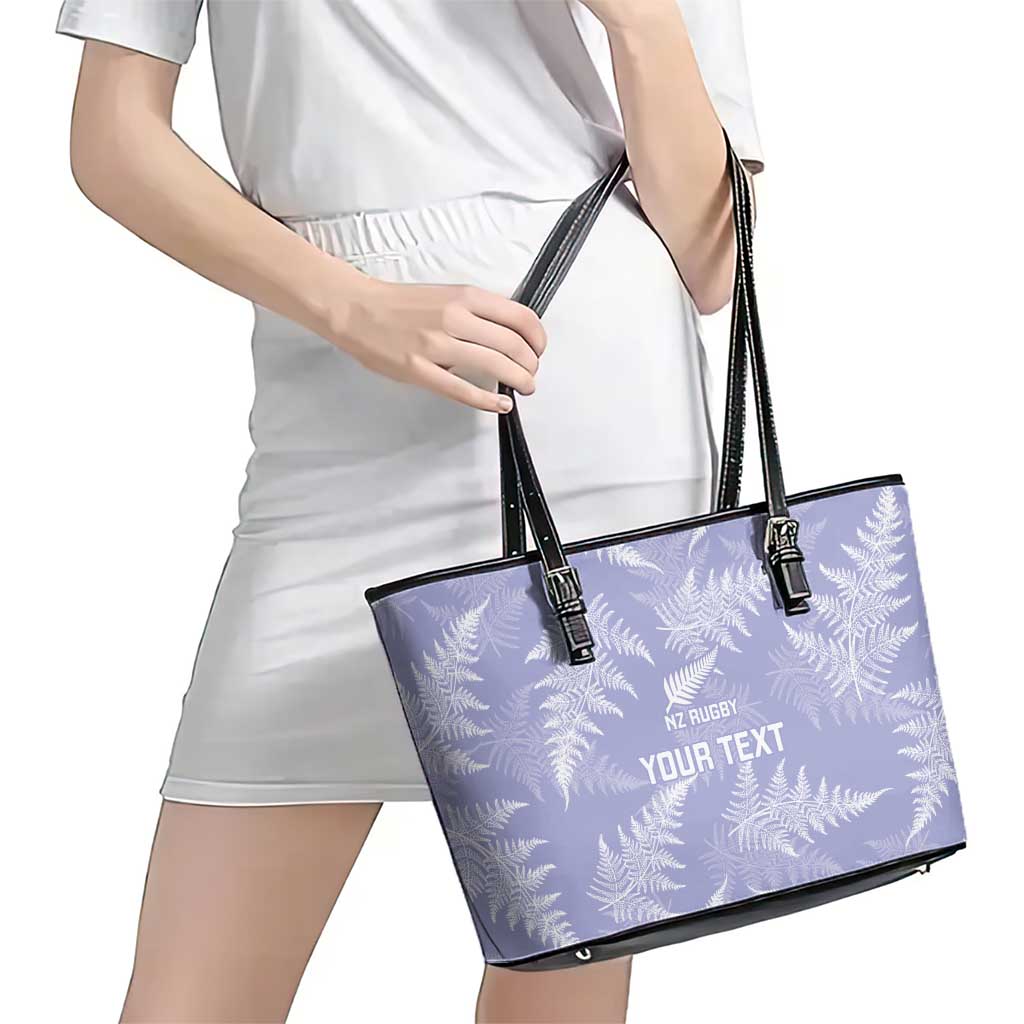 New Zealand Silver Fern Rugby Custom Leather Tote Bag Go Aotearoa Champions Purple Version - Aussie Hoodie
