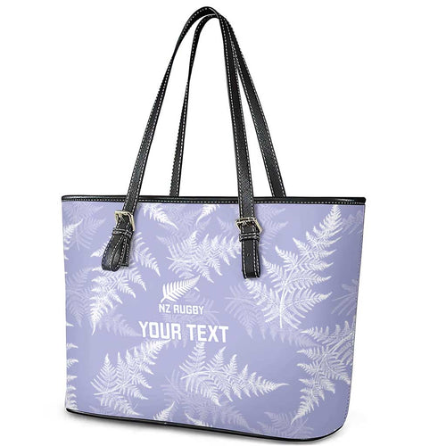 New Zealand Silver Fern Rugby Custom Leather Tote Bag Go Aotearoa Champions Purple Version - Aussie Hoodie