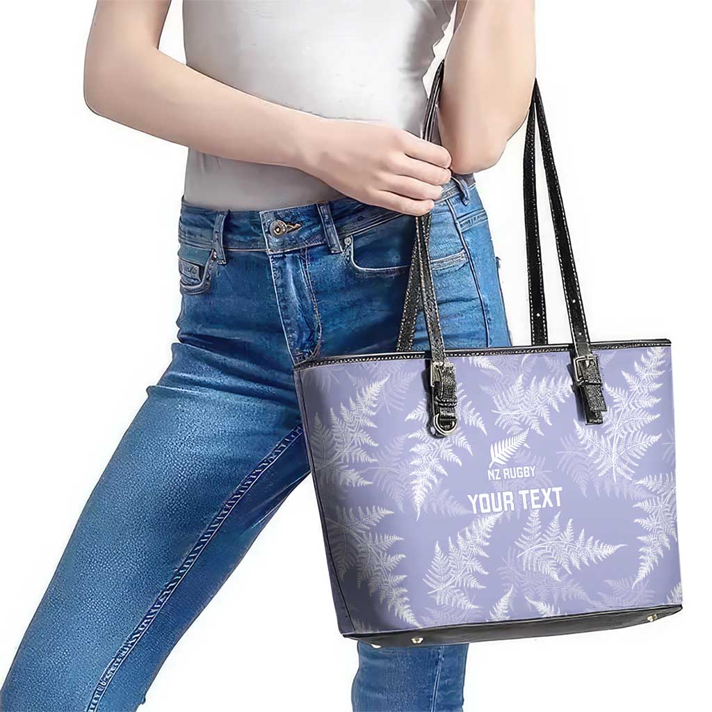 New Zealand Silver Fern Rugby Custom Leather Tote Bag Go Aotearoa Champions Purple Version - Aussie Hoodie