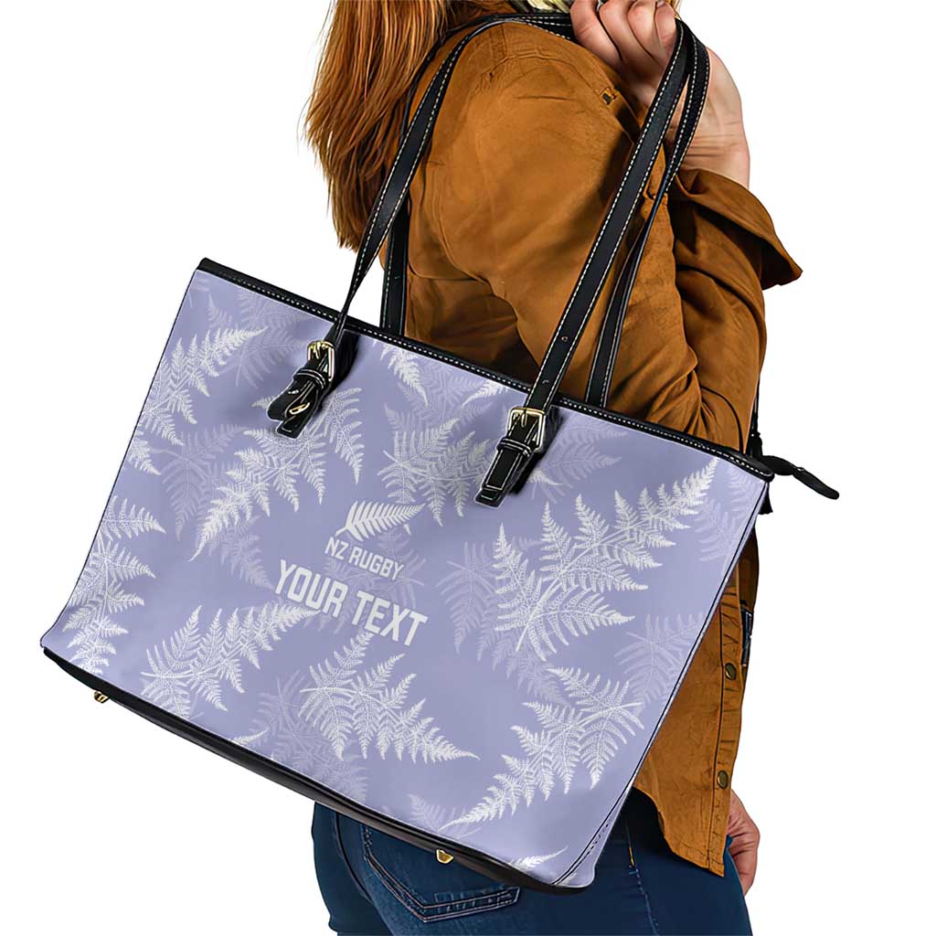 New Zealand Silver Fern Rugby Custom Leather Tote Bag Go Aotearoa Champions Purple Version - Aussie Hoodie
