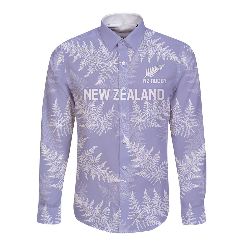 New Zealand Silver Fern Rugby Custom Long Sleeve Button Shirt Go Aotearoa Champions Purple Version - Aussie Hoodie