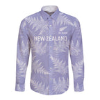 New Zealand Silver Fern Rugby Custom Long Sleeve Button Shirt Go Aotearoa Champions Purple Version - Aussie Hoodie